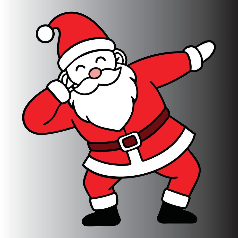 Festive Santa Cartoon Icon Cheerful Holiday Illustration for Seasonal Branding. vector