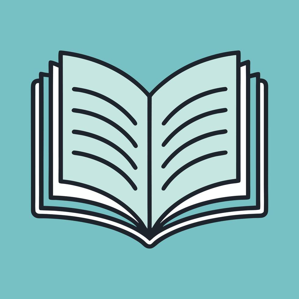 Open Book Line Art Icon Design for Minimalist Education Projects. vector