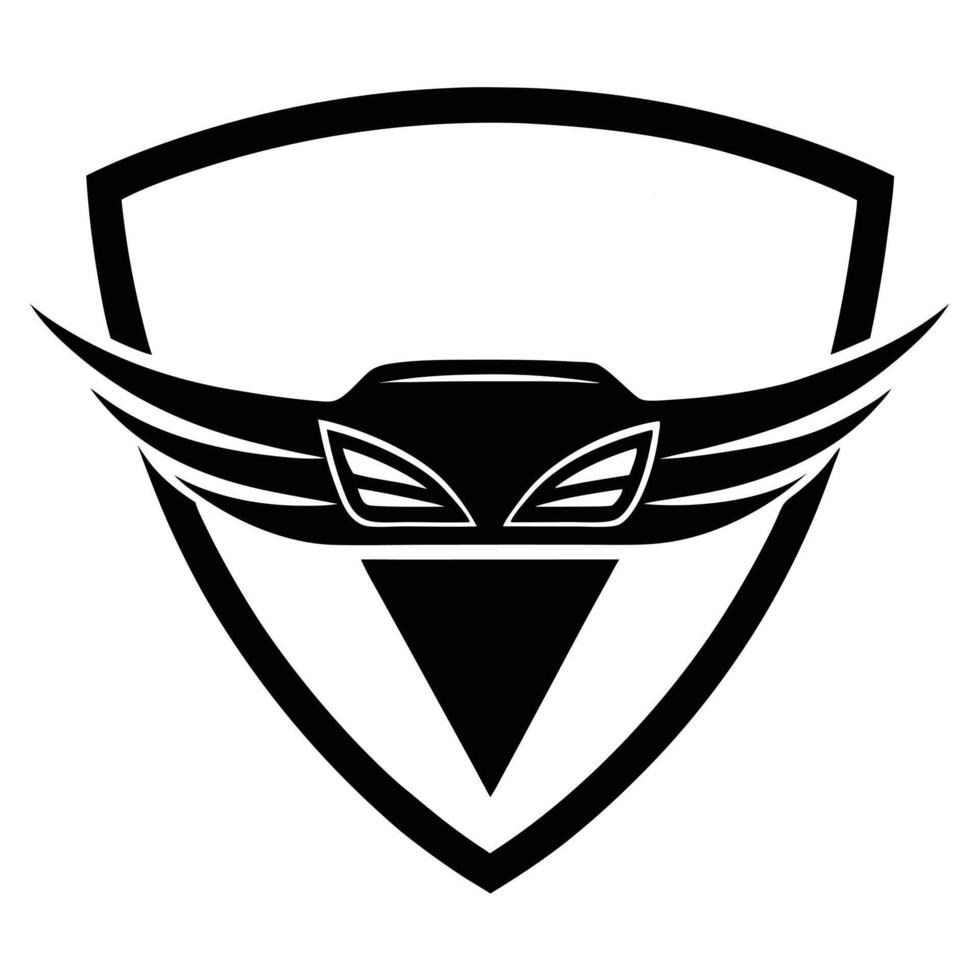 A black and white logo for a motorcycle helmet vector