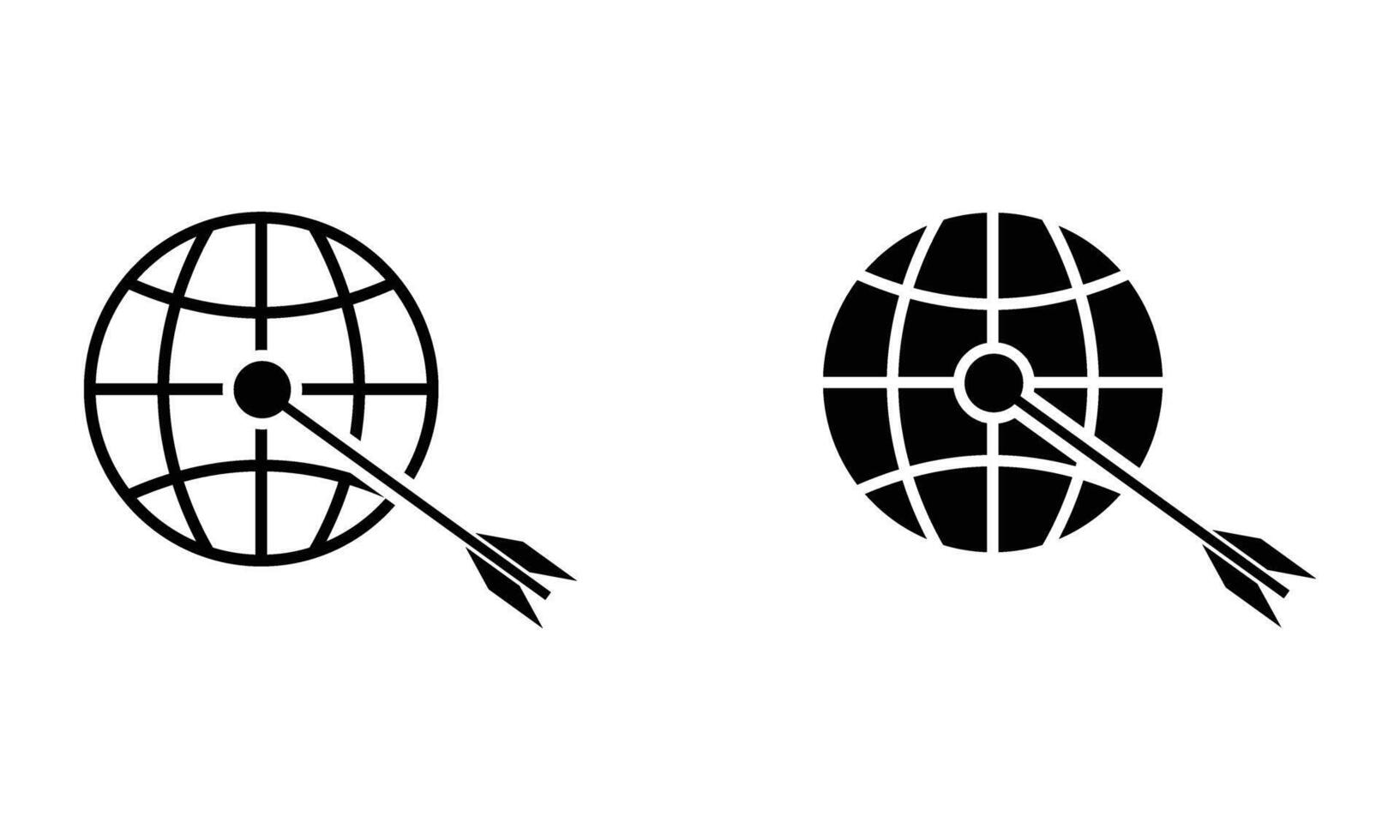 globe with arrow target vector
