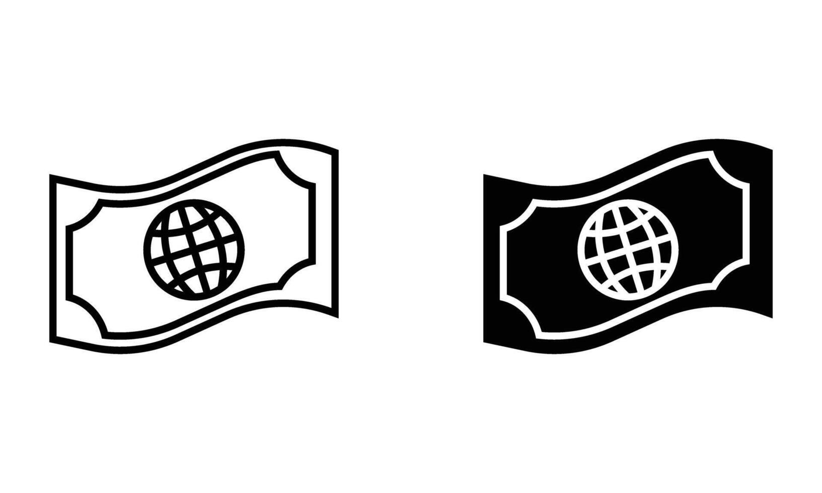 banknotes with globe vector