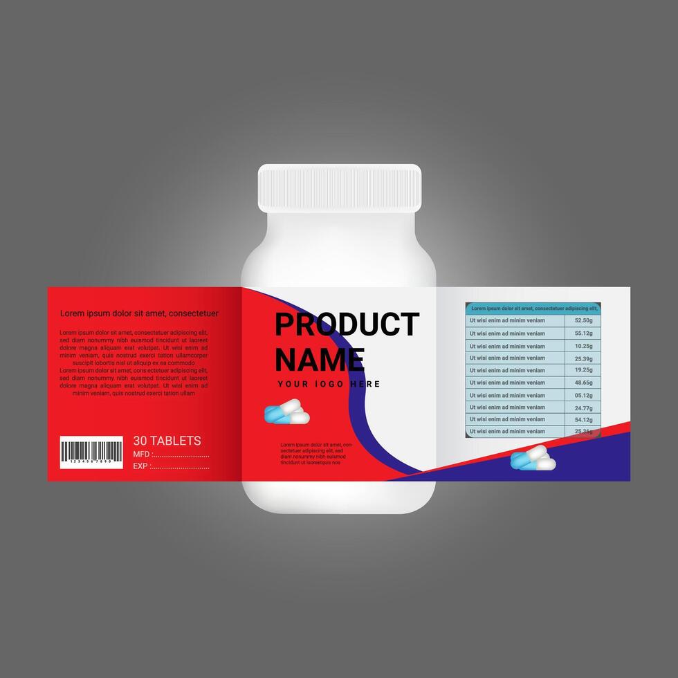 White medical container. healthcare bottle, realistic mock-up. vector