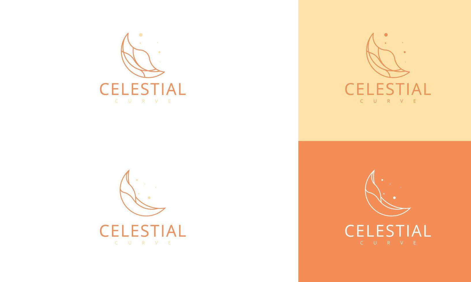 Celestial Curve Logo Design in Four Color Variations vector