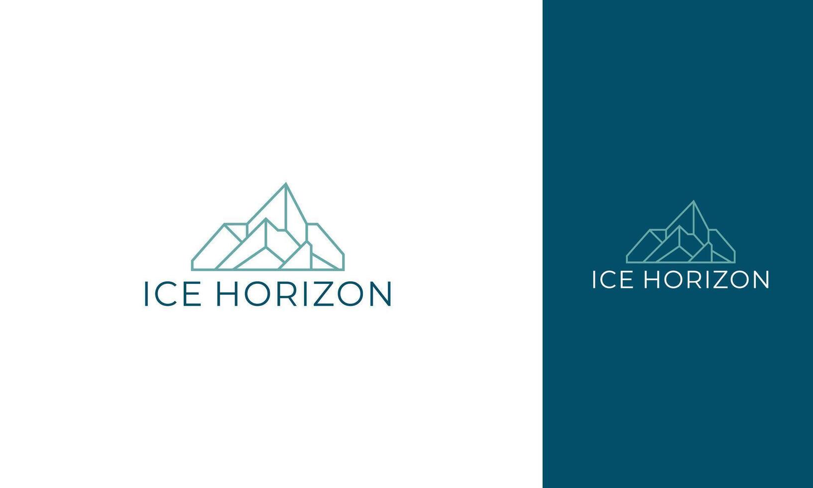 Abstract Geometric Ice Mountain Range Logo Design for Ice Horizon Brand vector
