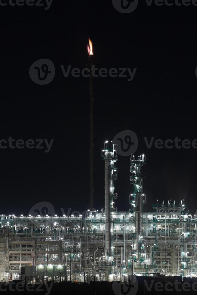 Night View of an Oil Refinery Plant photo