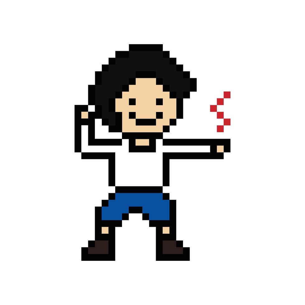 Design of cute cartoon man boy or male dance and exercise music happy male mood feel. vector