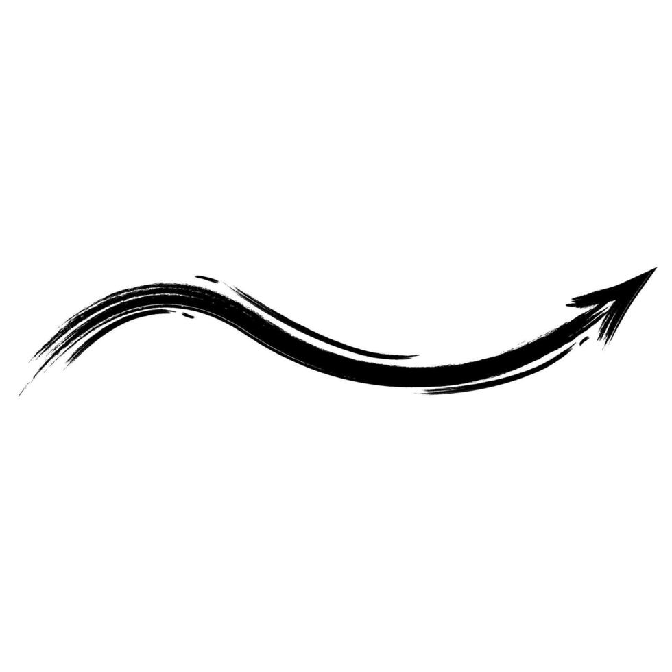 Minimalist Looped Arrow in Black Ink Style vector