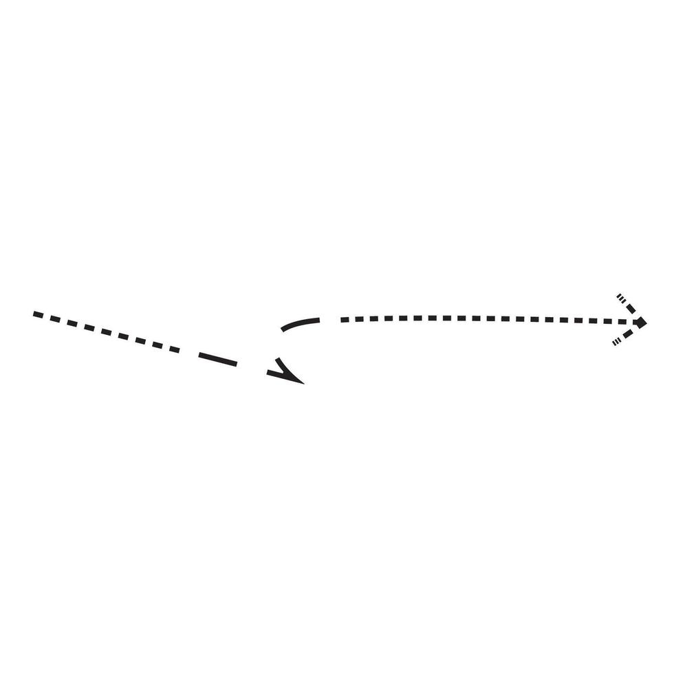Wavy dotted arrow, suitable for travel, growth or success-oriented designs. vector