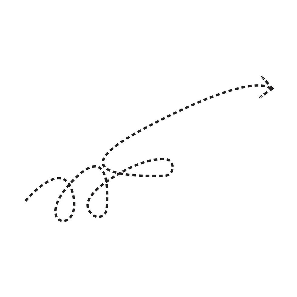 Attractive arrows with curved and dotted lines, perfect for illustrative designs. vector