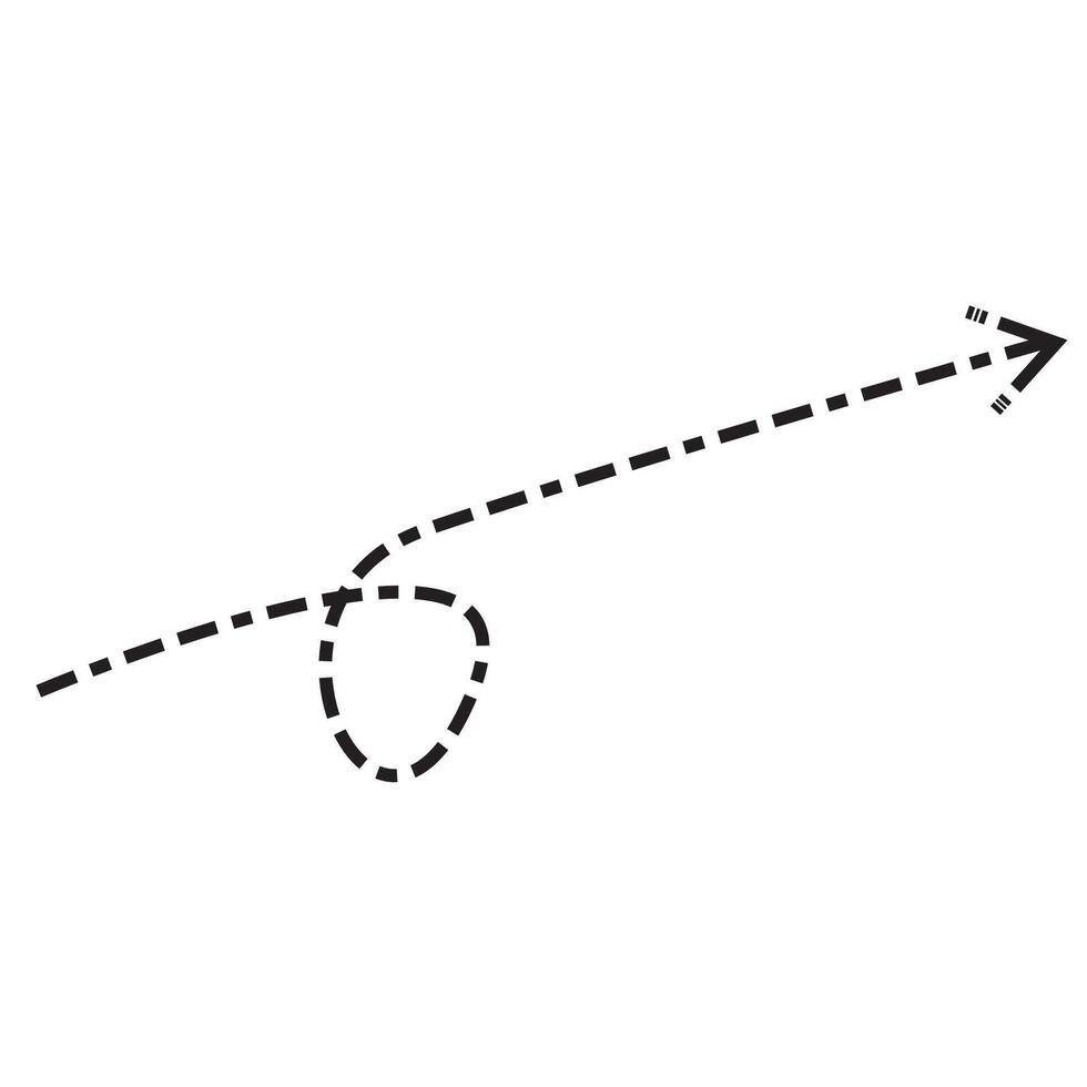 Fun dotted arrows with flowing curves for creative designs. vector