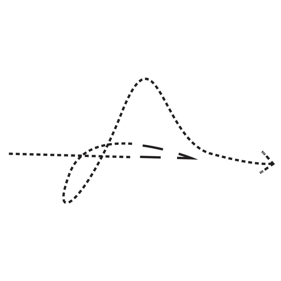 The dotted line arrow points upwards, symbolizing growth and achievement as well as the letter A vector