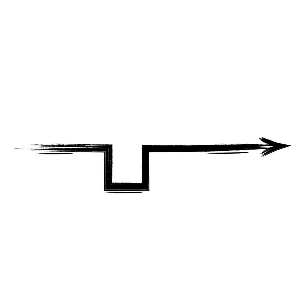 Elegant Hand Drawn Brush Arrow for Infographics vector