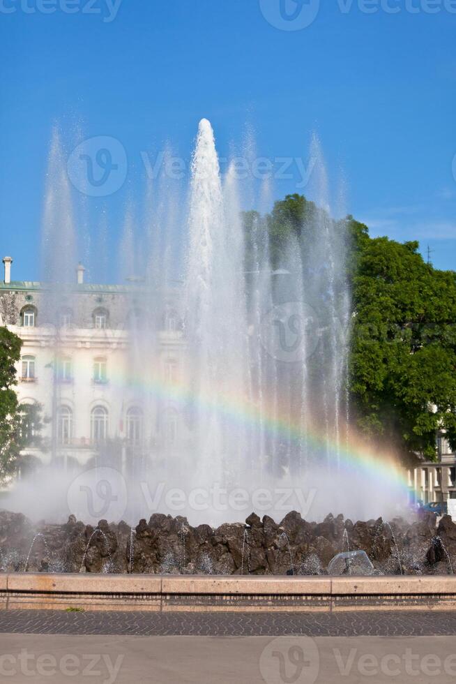 Rainbow in Fountain in Vienna photo