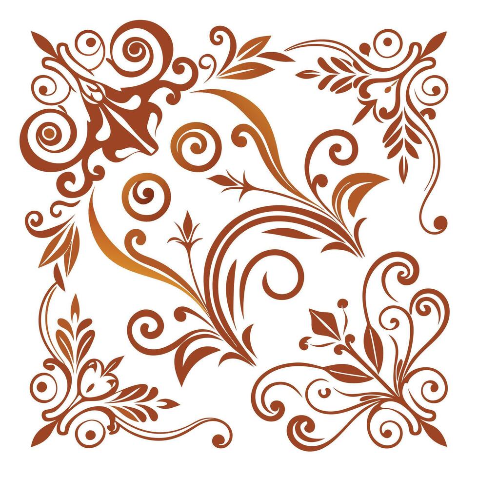 a set of black and white ornate frames vector