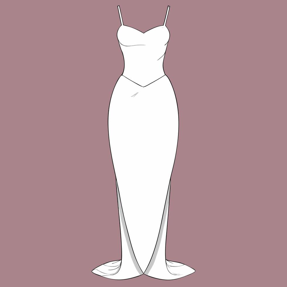 the dress is a simple, white and black drawing vector