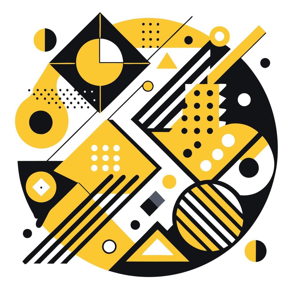 a colorful abstract design with various shapes and colors vector