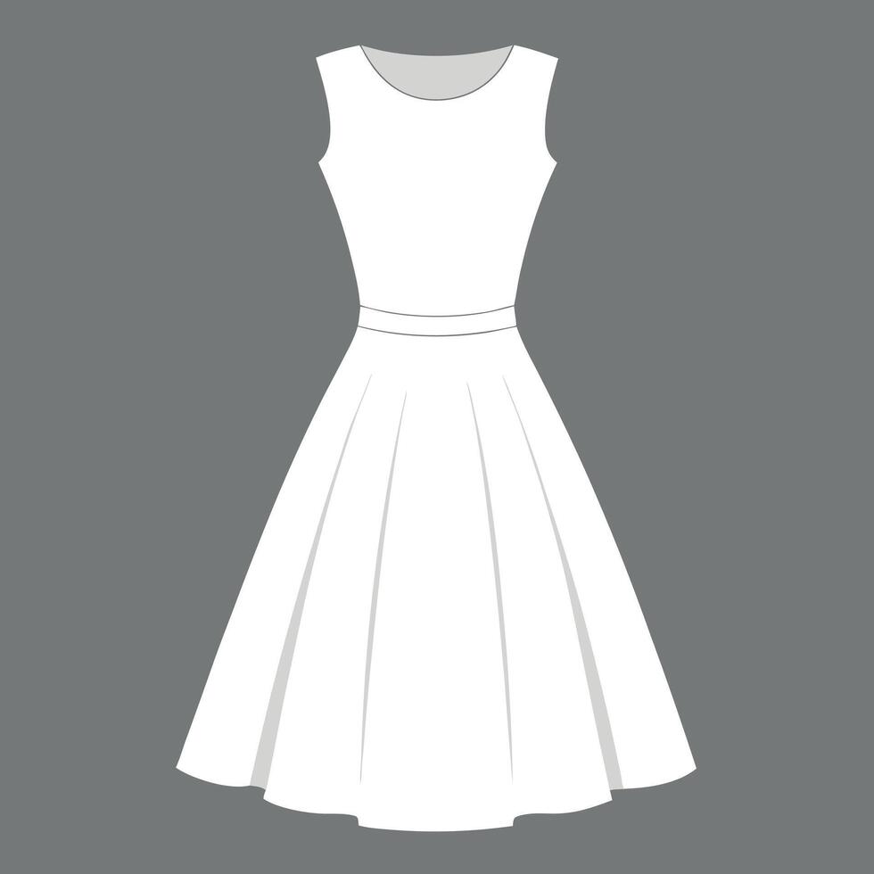 the dress is a simple, white and black drawing vector