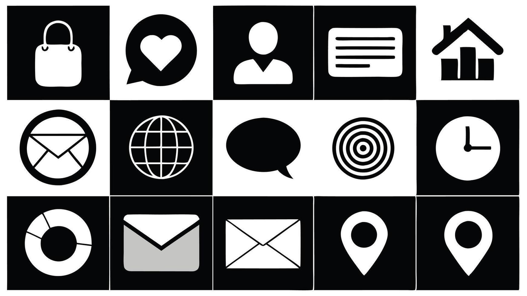 a set of icons for social media and communication vector