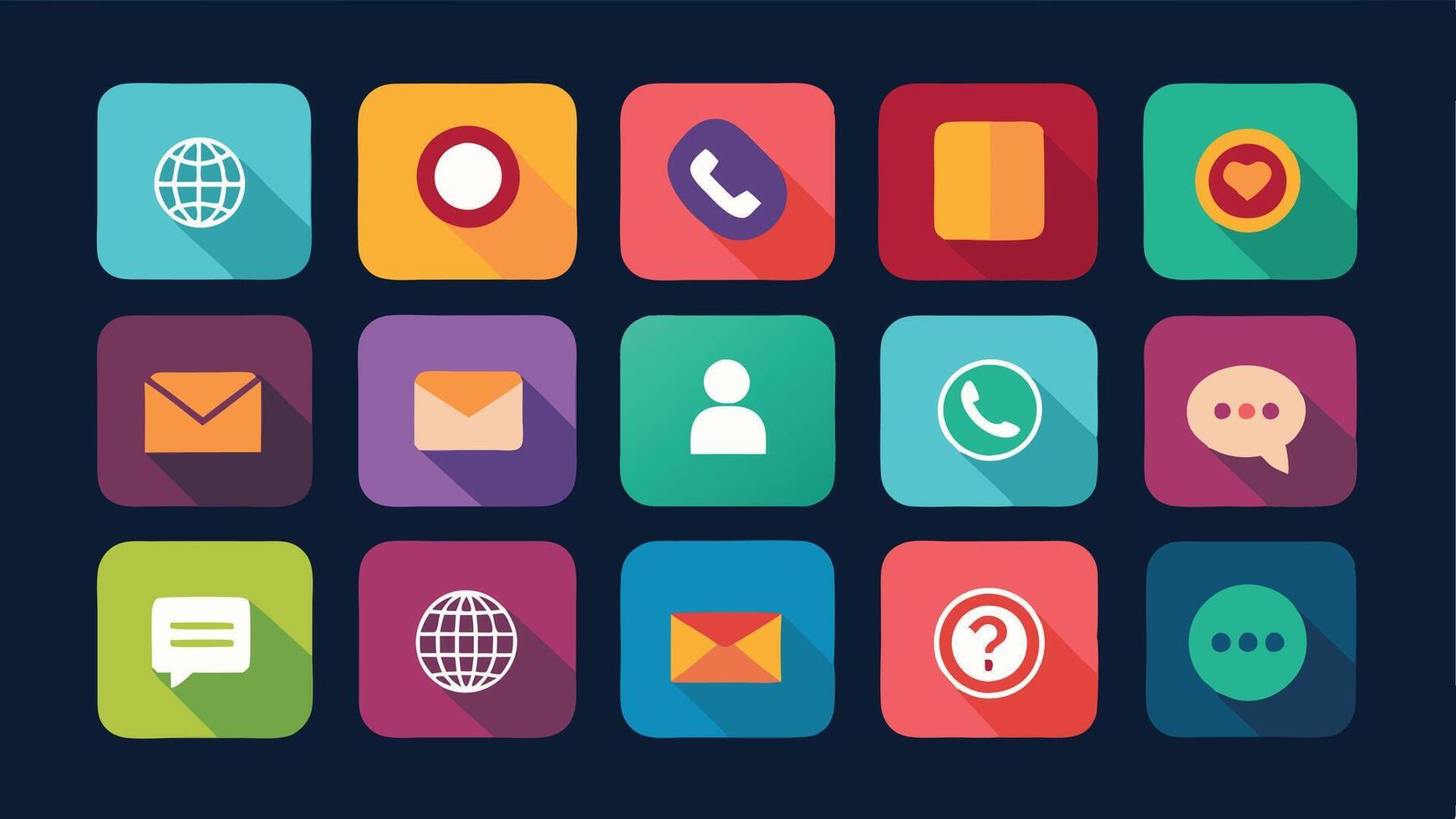 flat icons for mobile apps vector