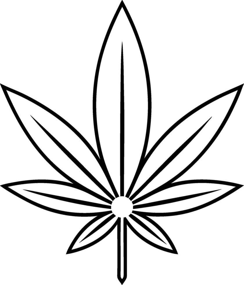 a marijuana leaf outline on a white background vector