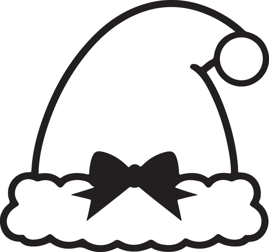 santa hat coloring pages vector