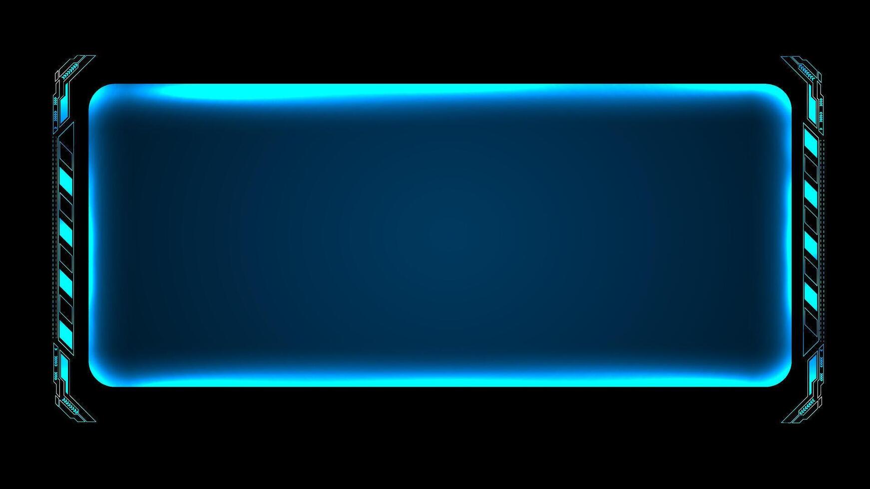 Futuristic hud screen or technology box blue light interface vector