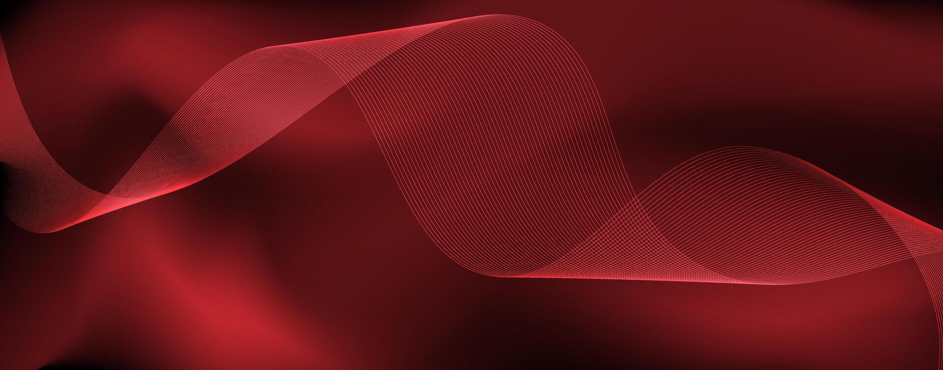 3d Abstract red background wavy line vector