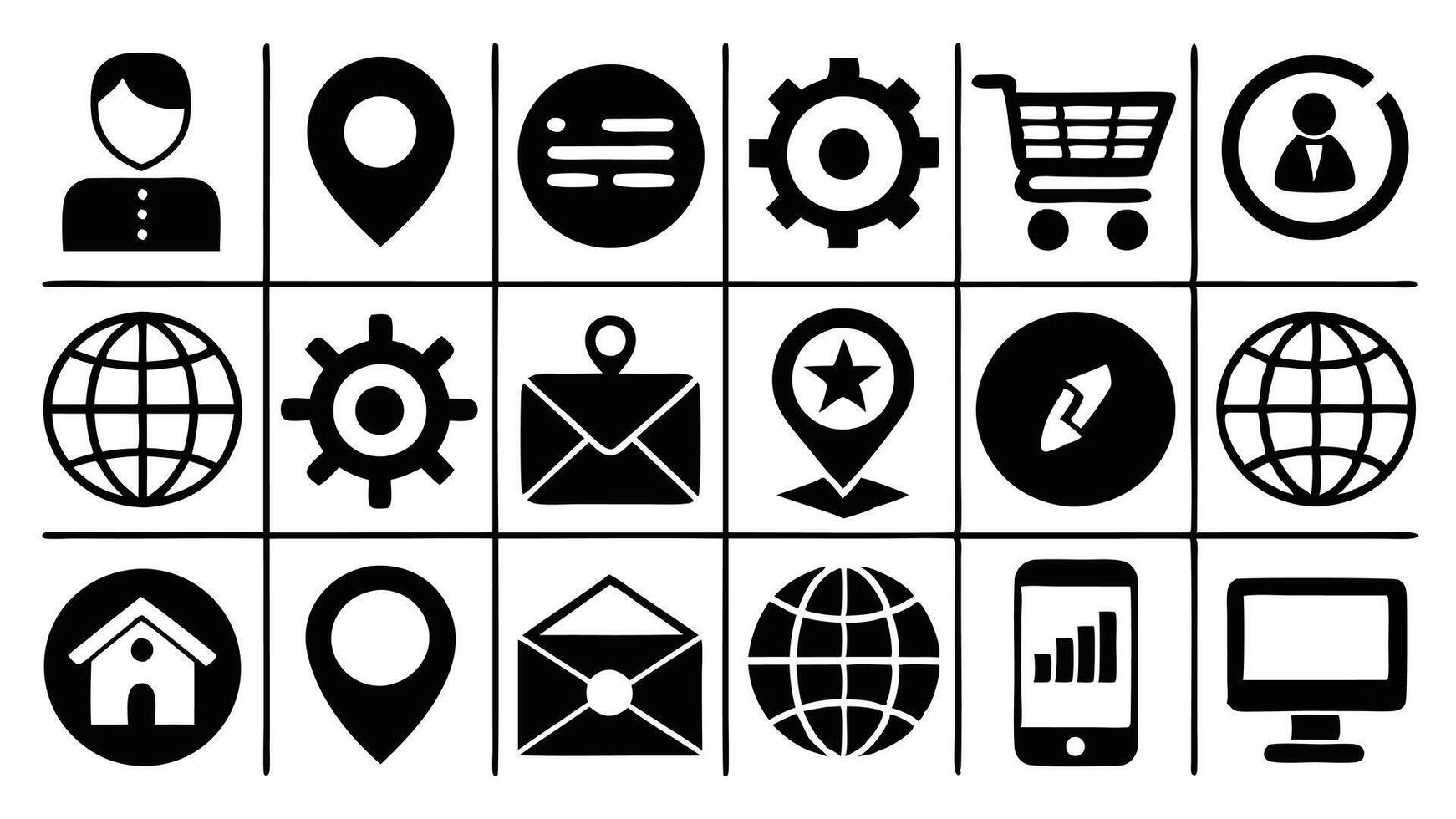 a set of icons for communication and email vector
