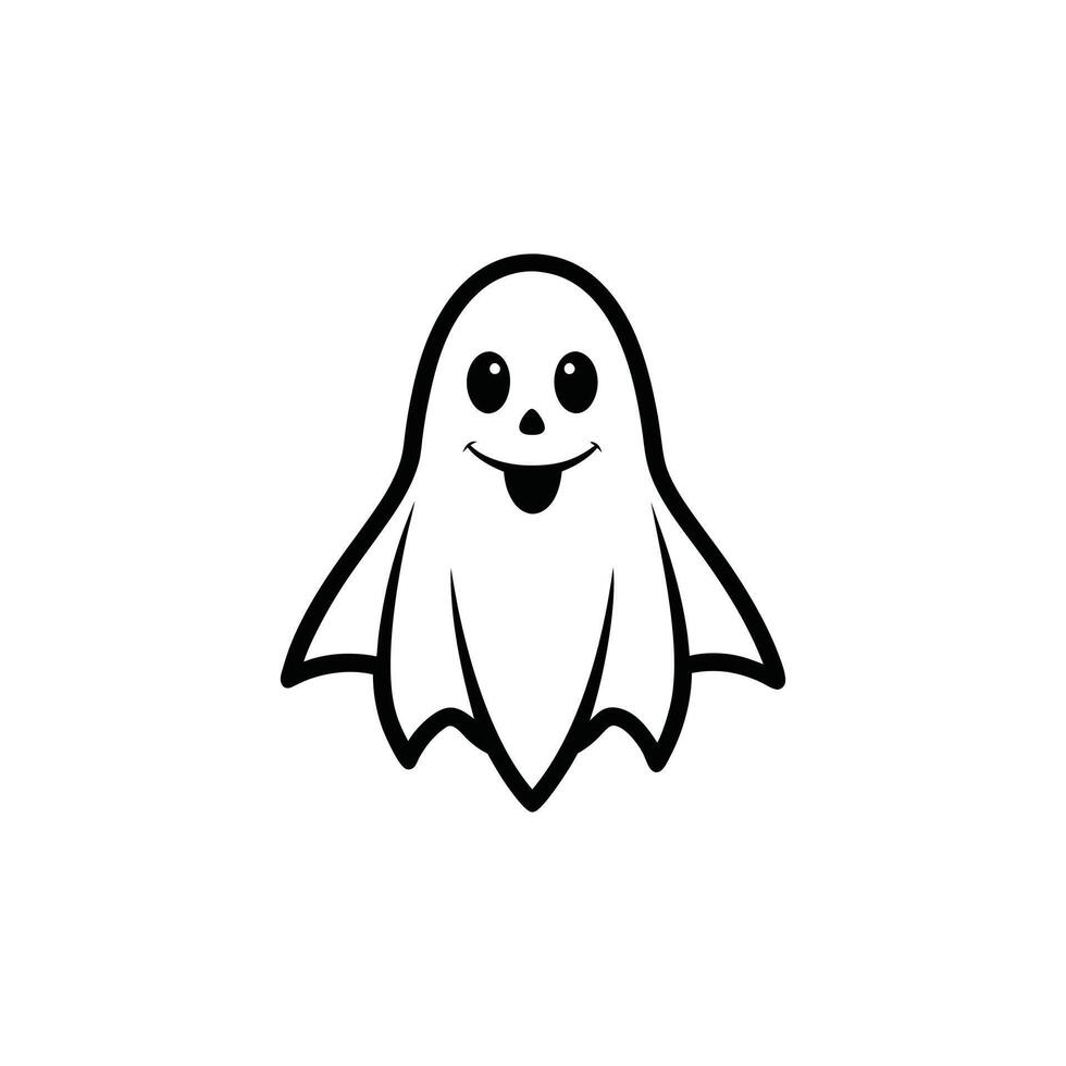 Ghost with a Smile Halloween Clipart Illustration vector