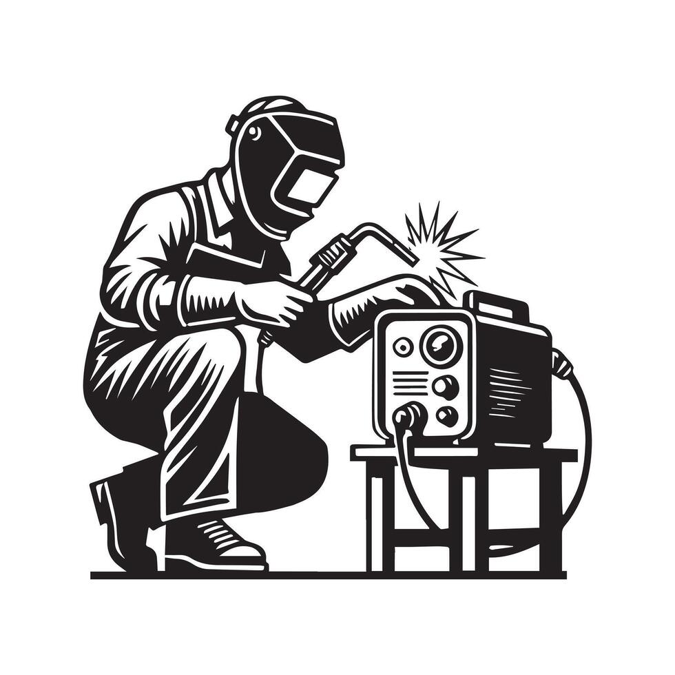 Welder Silhouette for Industrial Graphics vector