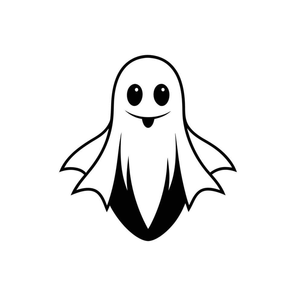 Cheerful Ghost Outline for Halloween Celebrations vector