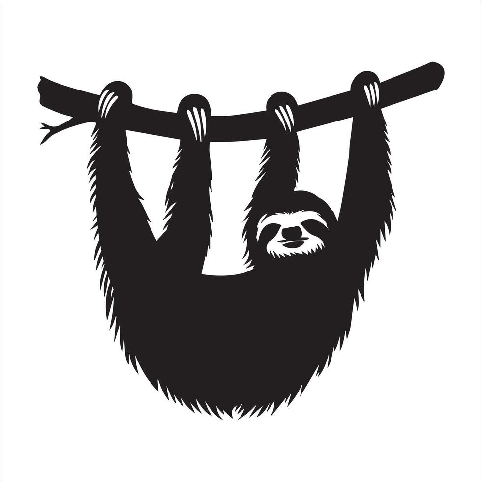 Sloth Humor Silhouette Clipart for the Slow and Steady vector