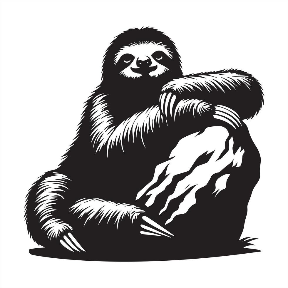 The Ultimate Sloth Silhouette of Relaxation vector