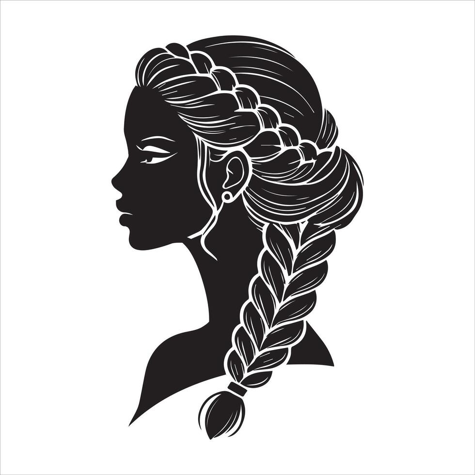 Fierce Afro Woman Clipart with Natural Curls vector