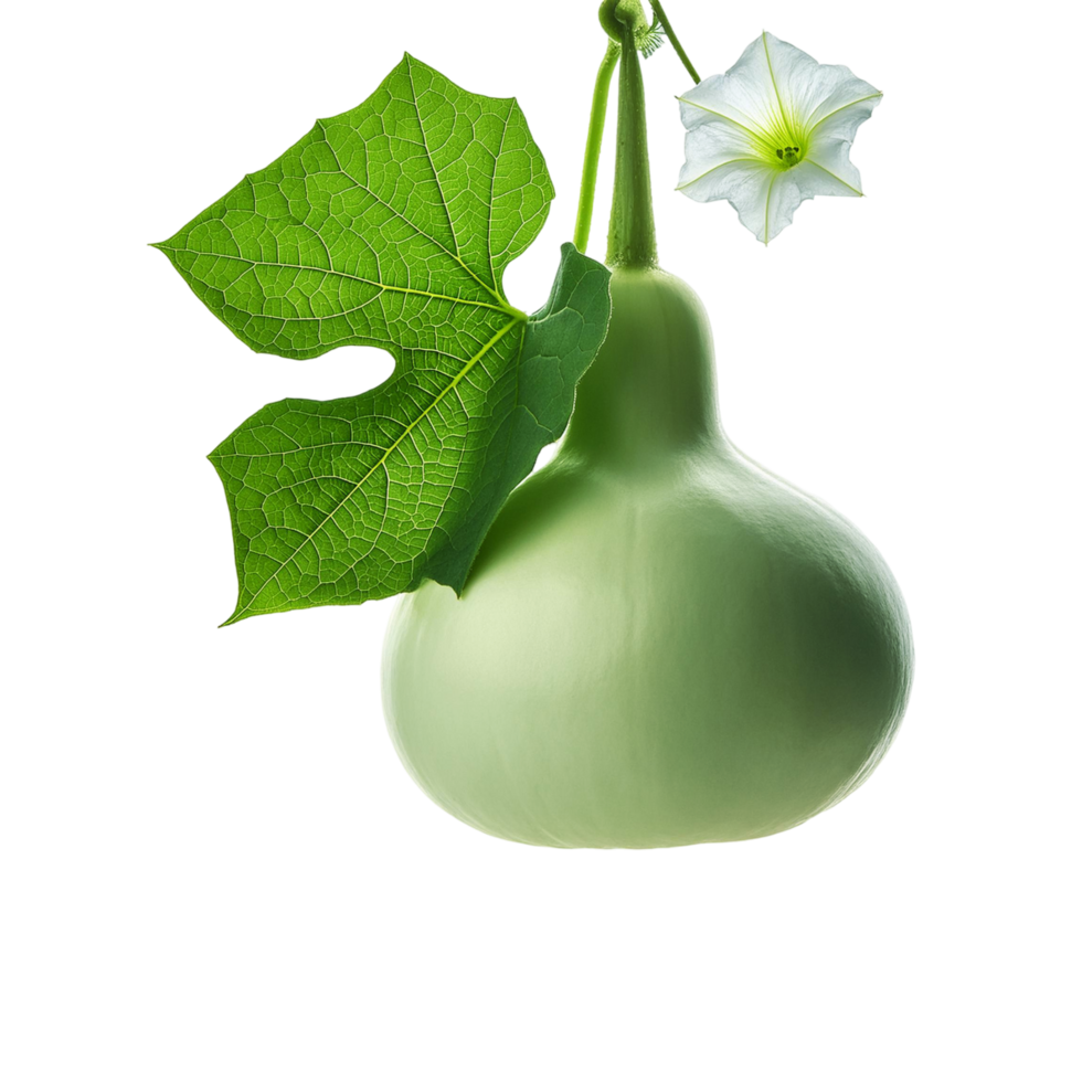 Hanging Round Bottle gourd vegetable on transparent background png