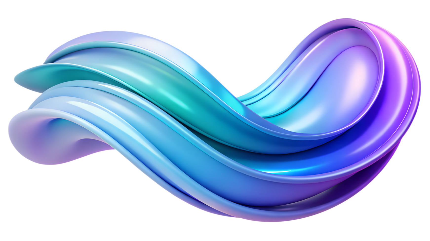 3D vibrant abstract fluid element with transparent background png