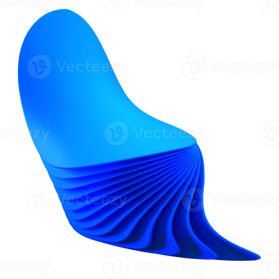 3D abstract Blue wave designs elements on transparent Background png