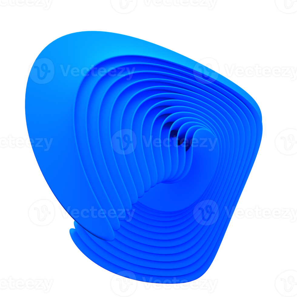 3D abstract Blue wave designs elements on transparent Background png
