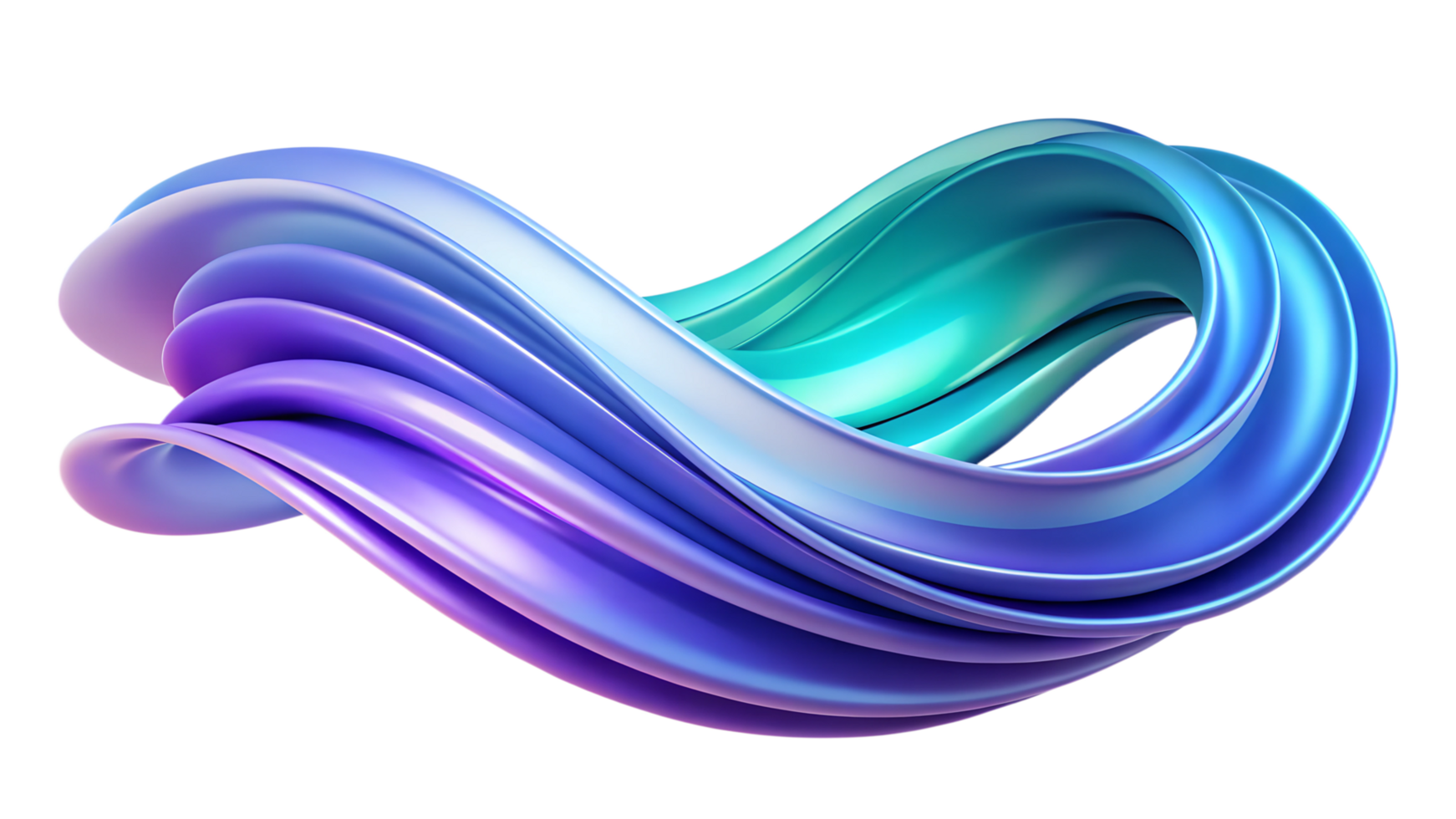 3D vibrant abstract fluid element with transparent background png