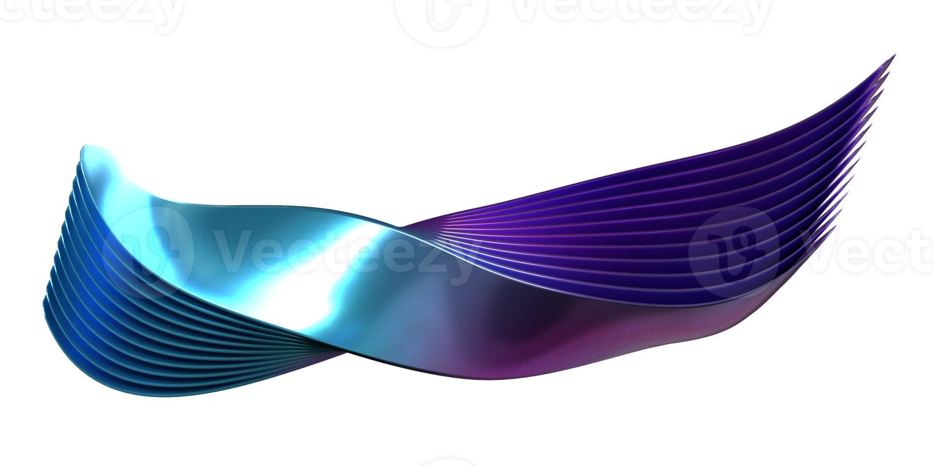 3D Wave abstract blue and purple motion png