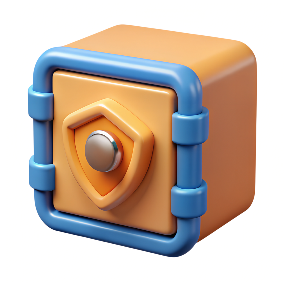 3D safety box for keeping money and document png