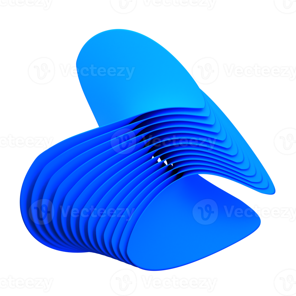 3D abstract Blue wave designs elements on transparent Background png