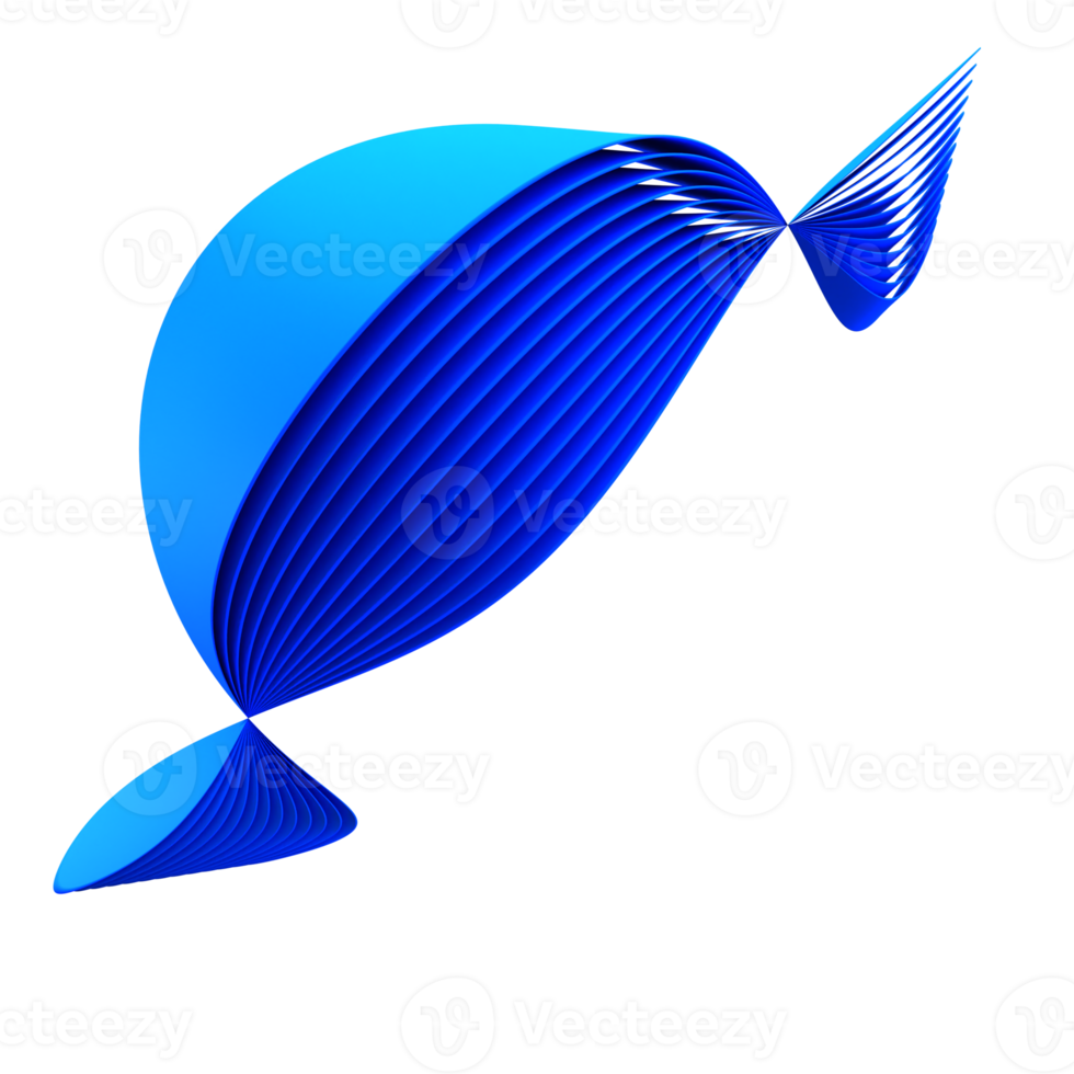 3D abstract Blue wave designs elements on transparent Background png