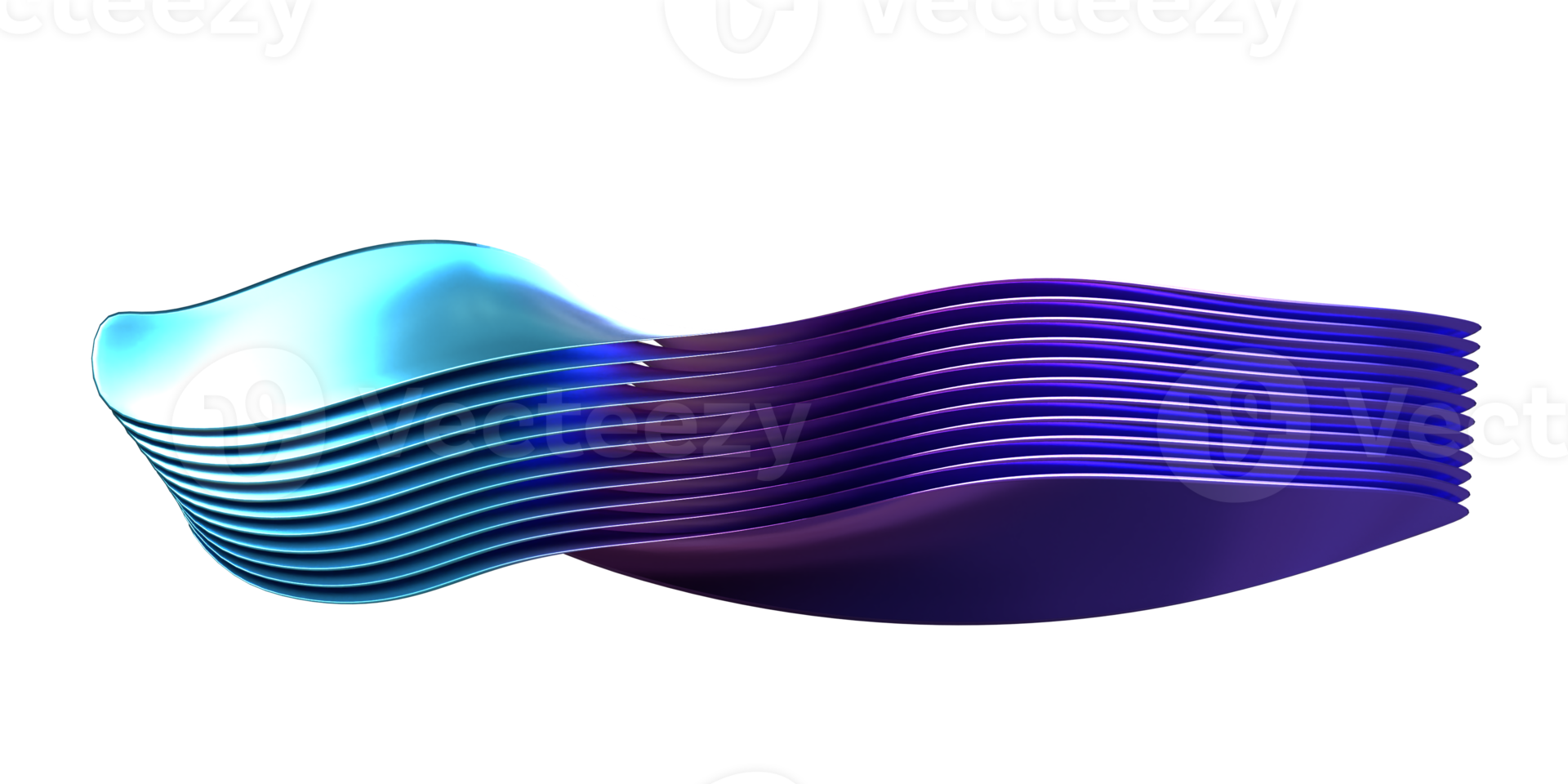 3D Wave abstract blue and purple motion png