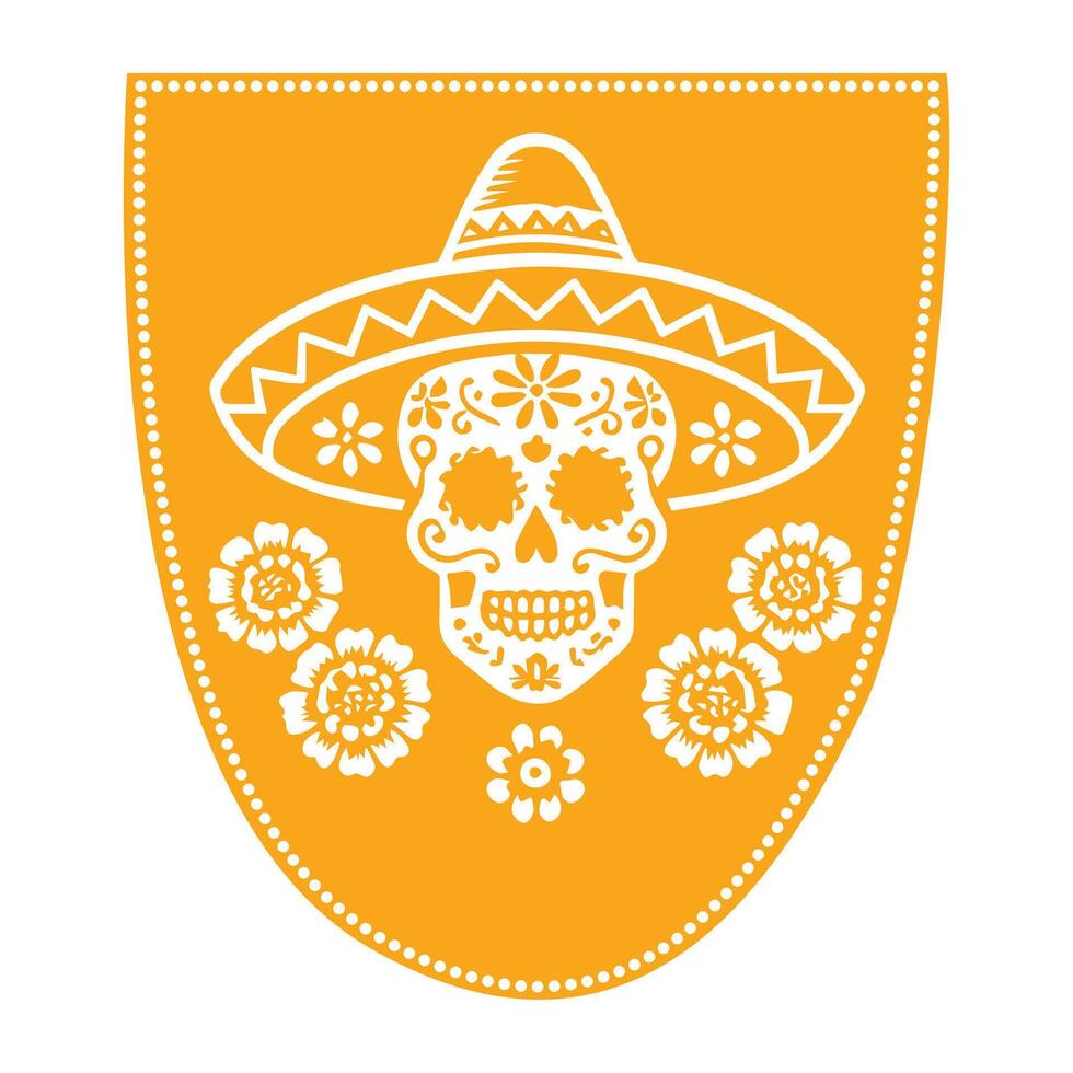 Fiesta-Ready Papel Picado Banner ClipArt for Events vector