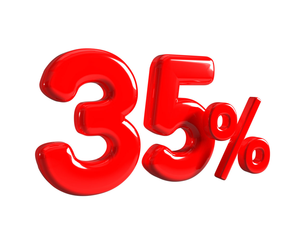 35 percent sale, thirty five discount icon png