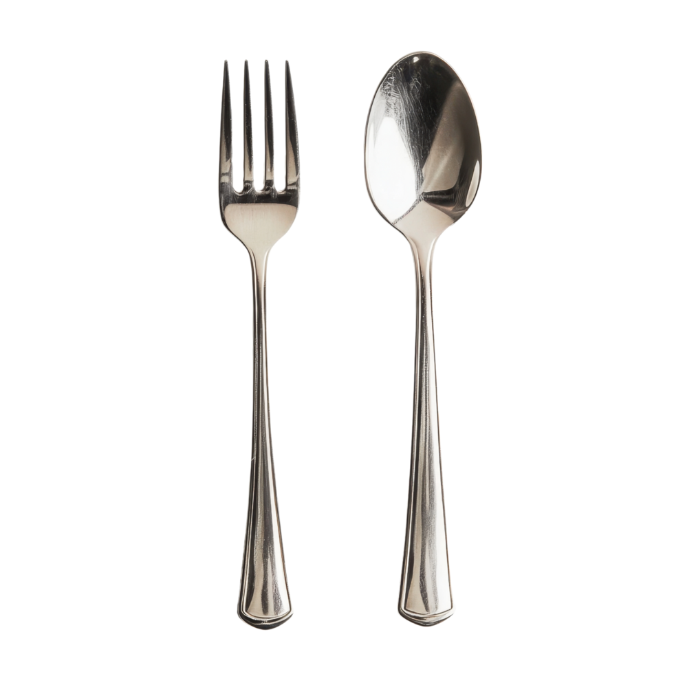 stainless steel fork and spoon set, perfect for dining and serving. Elegant design enhances any table setting. Ideal for everyday use or special occasions png