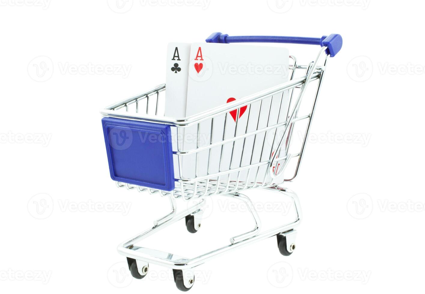 two poker aces in shopping trolley photo