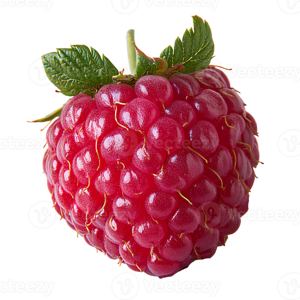 A red raspberry on a black background png