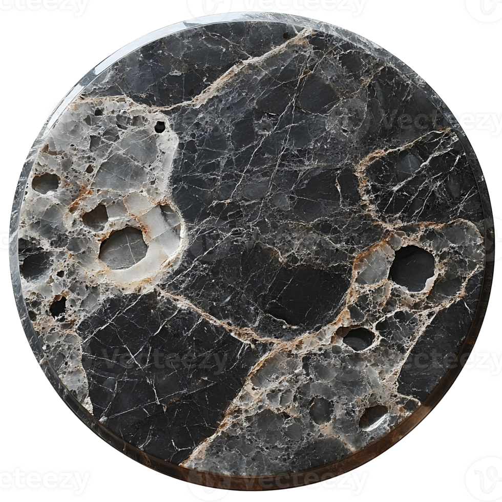 Round marble stone top view . Marble texture for presentation purposes flat lay . Grunge marble stone isolated. Grunge texture png